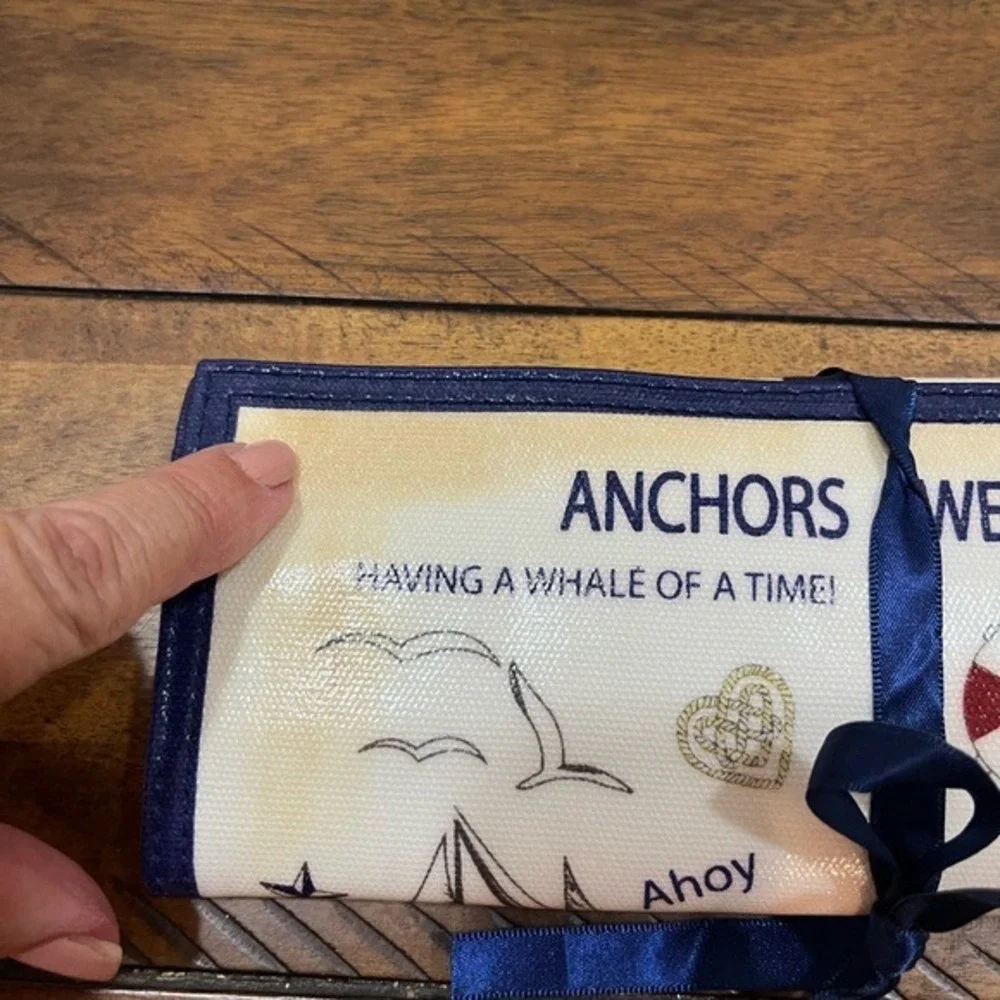 Brighton Jewelry Roll Seaside Chic Mermaids Anchors Aweigh Set Sail Travel 8x9